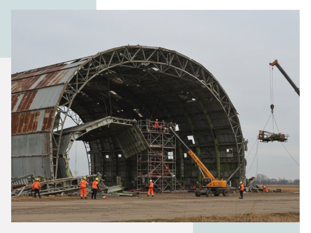 Демонтаж ангаров в Арсеньеве